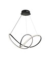 49W LED dekorativ pendel, dimbar - Ø70cm, 5220lm, 3000K, sort kabinett, IP20