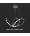 49W LED dekorativ pendel, dimbar - Ø70cm, 5220lm, 3000K, sort kabinett, IP20
