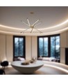 42W LED designer pendel, gull - Dimbar, 12 rør, 3000K, 85x31x120cm