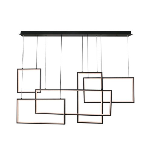 45W LED designer pendel - 120cm, 4800lm, sort, varm hvit, IP20