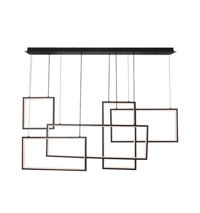 45W LED designer pendel - 120cm, 4800lm, sort, varm hvit, IP20