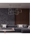 45W LED designer pendel - 120cm, 4800lm, sort, varm hvit, IP20
