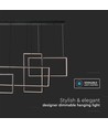 45W LED designer pendel - 120cm, 4800lm, sort, varm hvit, IP20
