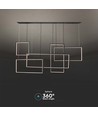 45W LED designer pendel - 120cm, 4800lm, sort, varm hvit, IP20