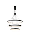 46W LED pendel med 3 ringer, dimbar - 4900lm, 3000K, sort, moderne design