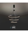 46W LED pendel med 3 ringer, dimbar - 4900lm, 3000K, sort, moderne design