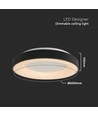 49W LED dekorativ taklampe, dimbar - Ø60cm, 106lm/W, sort, 3000K, Triac dimbar