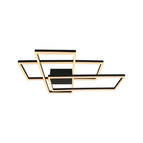 47W LED taklampe - L90xW67cm, 3000K, dimbar, sort finish, dekorativ innendørs belysning