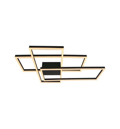 47W LED taklampe - L90xW67cm, 3000K, dimbar, sort finish, dekorativ innendørs belysning