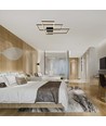 47W LED taklampe - L90xW67cm, 3000K, dimbar, sort finish, dekorativ innendørs belysning