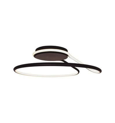 54W LED designer pendel, dimbar - Sort, 4000K, 5330lm, rund abstrakt form