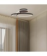 54W LED designer pendel, dimbar - Sort, 4000K, 5330lm, rund abstrakt form
