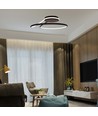 54W LED designer pendel, dimbar - Sort, 4000K, 5330lm, rund abstrakt form