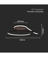 54W LED designer pendel, dimbar - Sort, 4000K, 5330lm, rund abstrakt form