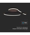 54W LED designer pendel, dimbar - Sort, 4000K, 5330lm, rund abstrakt form