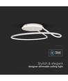 54W LED designer taklampe, dimbar - Ø52cm, hvit, rund, 4000K, Triac dimbar