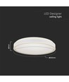18W LED designer taklampe - Rund, hvit, Ø35cm, 4000K, 1280lm