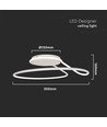 24W Designer LED taklampe - Ø25cm, hvit, sirkel design, 4000K nøytral hvit