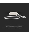 24W Designer LED taklampe - Ø25cm, hvit, sirkel design, 4000K nøytral hvit