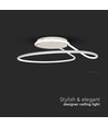 24W Designer LED taklampe - Ø25cm, hvit, sirkel design, 4000K nøytral hvit