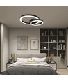 20W LED designer taklampe - To overlappende ringer, Ø45cm, sort, 3000K, 105lm/W