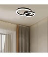 20W LED designer taklampe - To overlappende ringer, Ø45cm, sort, 3000K, 105lm/W