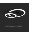 20W LED designer taklampe - To overlappende ringer, Ø45cm, sort, 3000K, 105lm/W