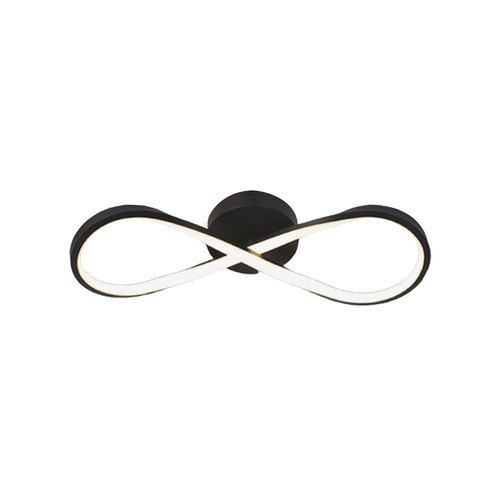 24W Infinity LED designerlampe - 3000K, sort, 360 grader, vegg/taklampe