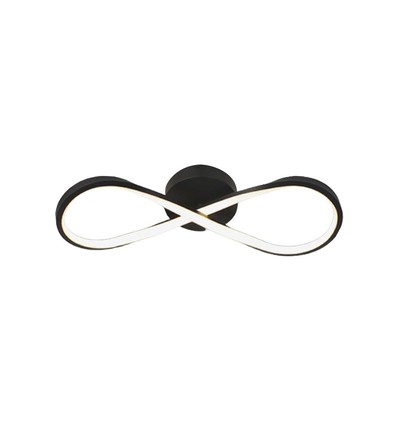 24W Infinity LED designerlampe - 3000K, sort, 360 grader, vegg/taklampe
