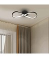 24W Infinity LED designerlampe - 3000K, sort, 360 grader, vegg/taklampe