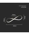 24W Infinity LED designerlampe - 3000K, sort, 360 grader, vegg/taklampe