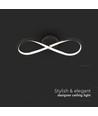 24W Infinity LED designerlampe - 3000K, sort, 360 grader, vegg/taklampe
