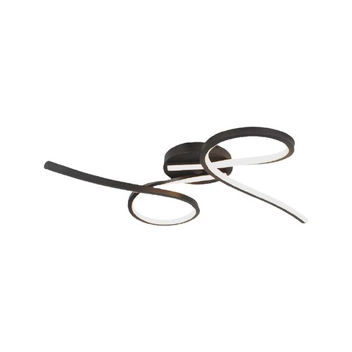 24W LED designer taklampe - 2560lm, 3000K, sort, 360 grader lysspredning