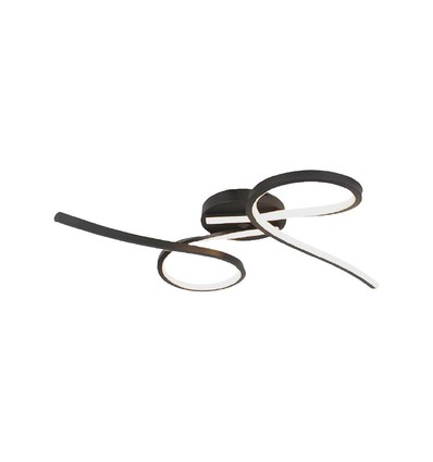 24W LED designer taklampe - 2560lm, 3000K, sort, 360 grader lysspredning