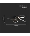 24W LED designer taklampe - 2560lm, 3000K, sort, 360 grader lysspredning