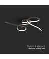 24W LED designer taklampe - 2560lm, 3000K, sort, 360 grader lysspredning