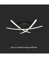20W LED designer taklampe - 3 kryssede rør, 105lm/W, sort finish, 3000K