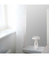 1W oppladbar LED bordlampe - Touch dimbar, 3-i-1 CCT, transparent, Ø16 x 25 cm