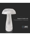 1W oppladbar LED bordlampe - Touch dimbar, 3-i-1 CCT, transparent, Ø16 x 25 cm