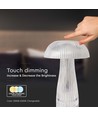 1W oppladbar LED bordlampe - Touch dimbar, 3-i-1 CCT, transparent, Ø16 x 25 cm