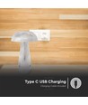 1W oppladbar LED bordlampe - Touch dimbar, 3-i-1 CCT, transparent, Ø16 x 25 cm