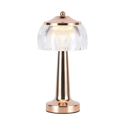 1W oppladbar LED bordlampe, French Gold - 3-i-1, 1800mAh batteri, IP20, 13,5x26,5cm