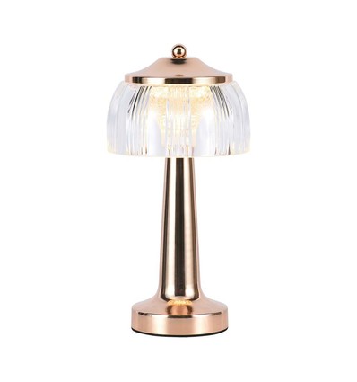 1W oppladbar LED bordlampe, French Gold - 3-i-1, 1800mAh batteri, IP20, 13,5x26,5cm