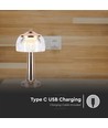 1W oppladbar LED bordlampe, French Gold - 3-i-1, 1800mAh batteri, IP20, 13,5x26,5cm