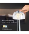 LED bordlampe - 1800mAh batteri, 13,5x26,5cm, 3i1, kromhus