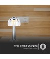 LED bordlampe - 1800mAh batteri, 13,5x26,5cm, 3i1, kromhus