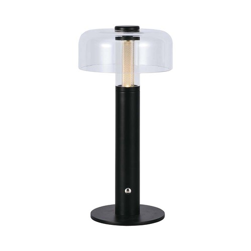 LED Bordlampe - 1800mAh Batteri, Ø150x300, 3000K, Svart Hus