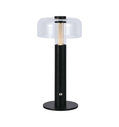 LED Bordlampe - 1800mAh Batteri, Ø150x300, 3000K, Svart Hus