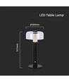 LED Bordlampe - 1800mAh Batteri, Ø150x300, 3000K, Svart Hus