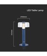 1W oppladbar LED bordlampe - Fiolett, dimbar, 3000K, USB lading, 30cm høy